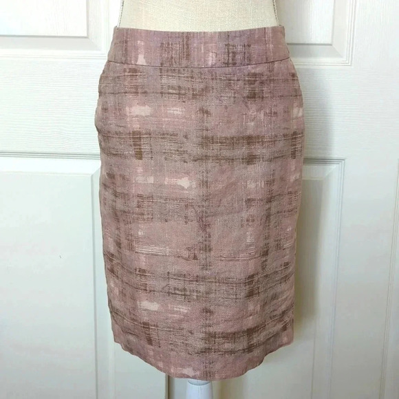 Loft Brushstroke Printed Linen Skirt - Picture 1 of 4
